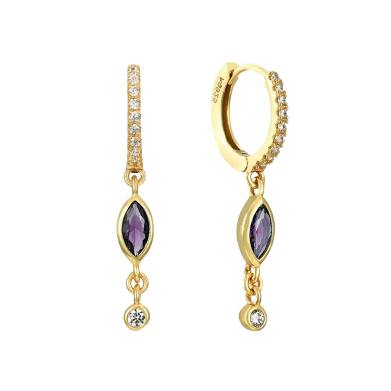 Boucles d'oreilles Isolde violet