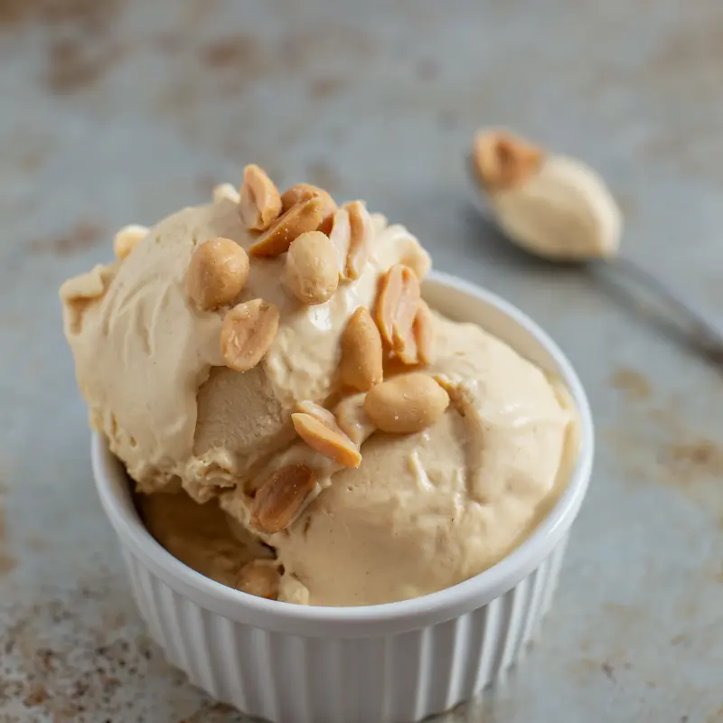 Crème glacée aux cacahuètes