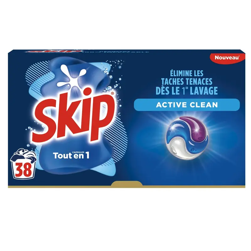 Lessive Capsule 3en1 Active Clean SKIP