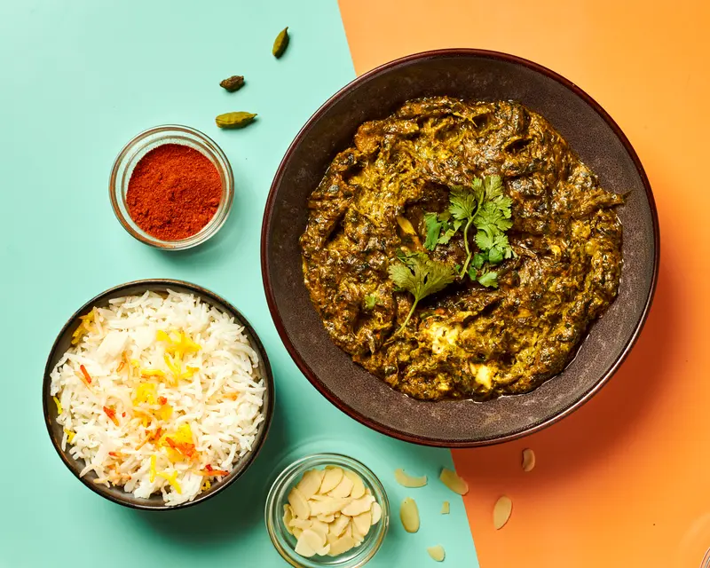 Palak paneer + riz