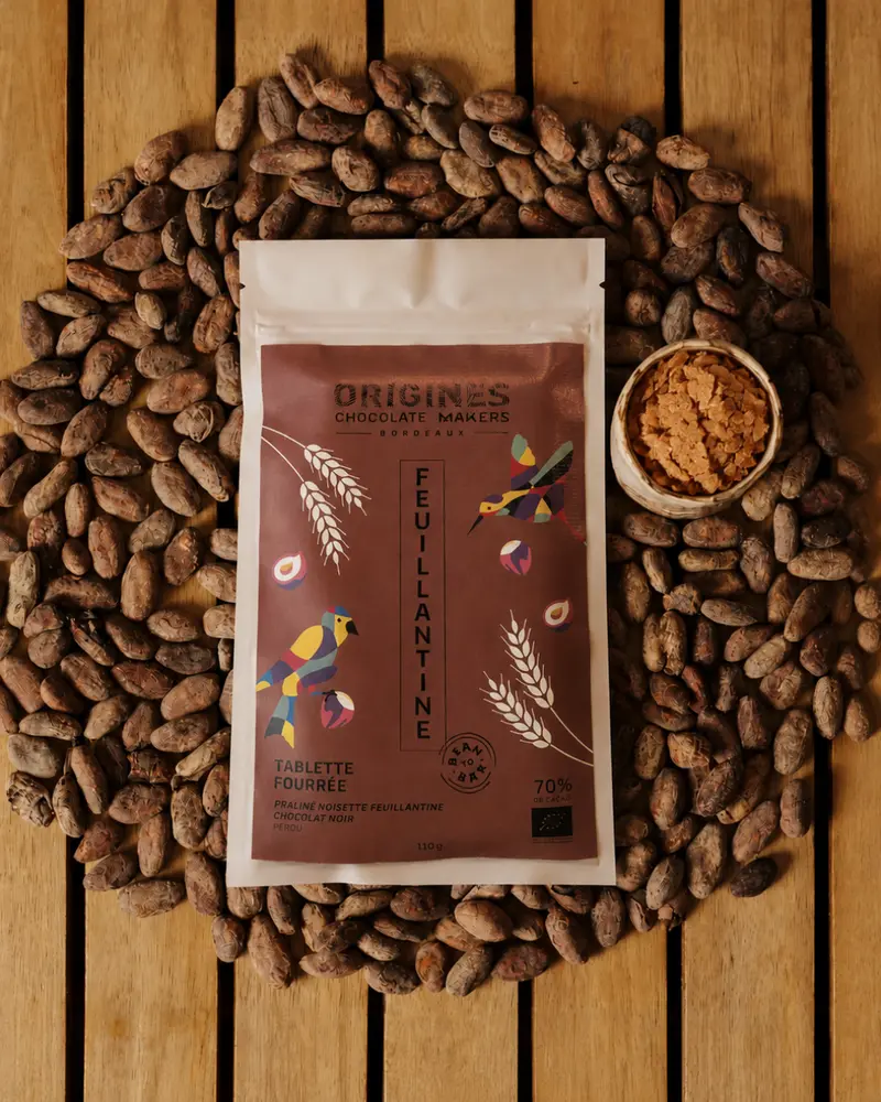 Tablette fourrée praliné chocolat Noisette Feuillantine