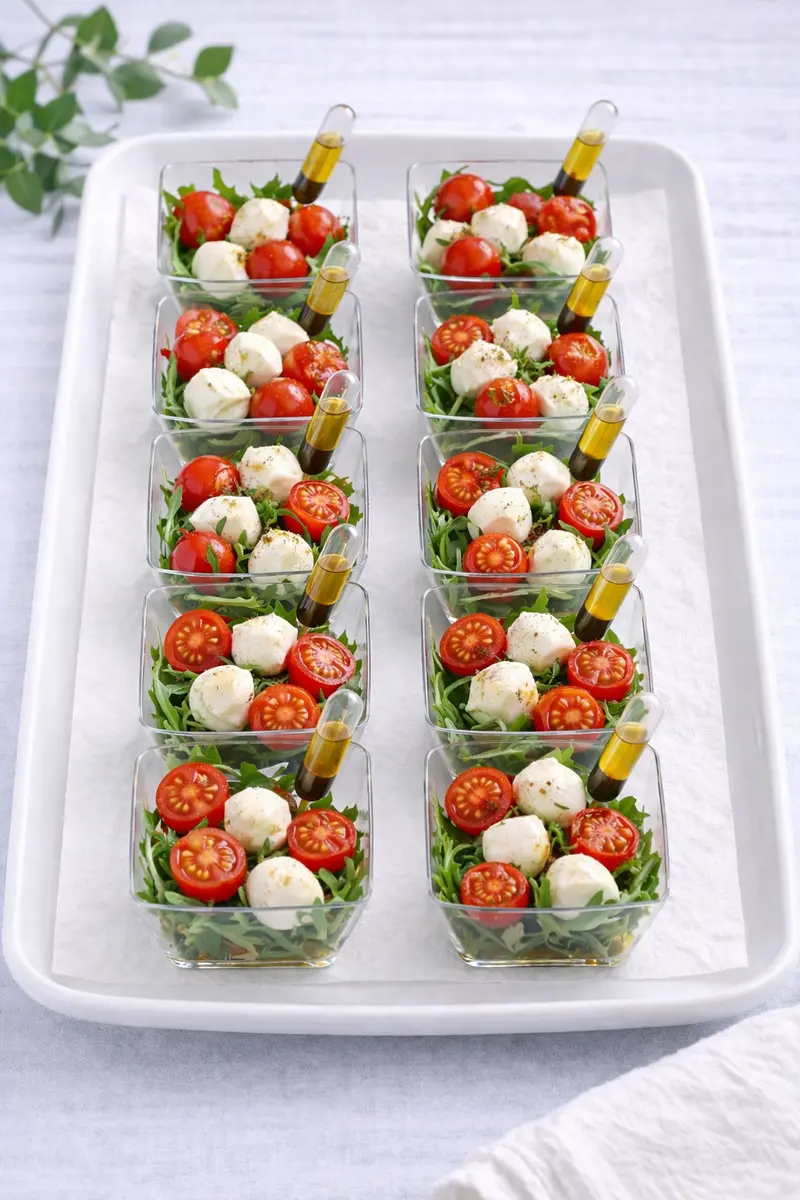 Verrines tomates mozzarella